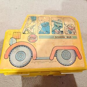 Sesame Street Fisher Price vintage Booster chair 1984 school bus